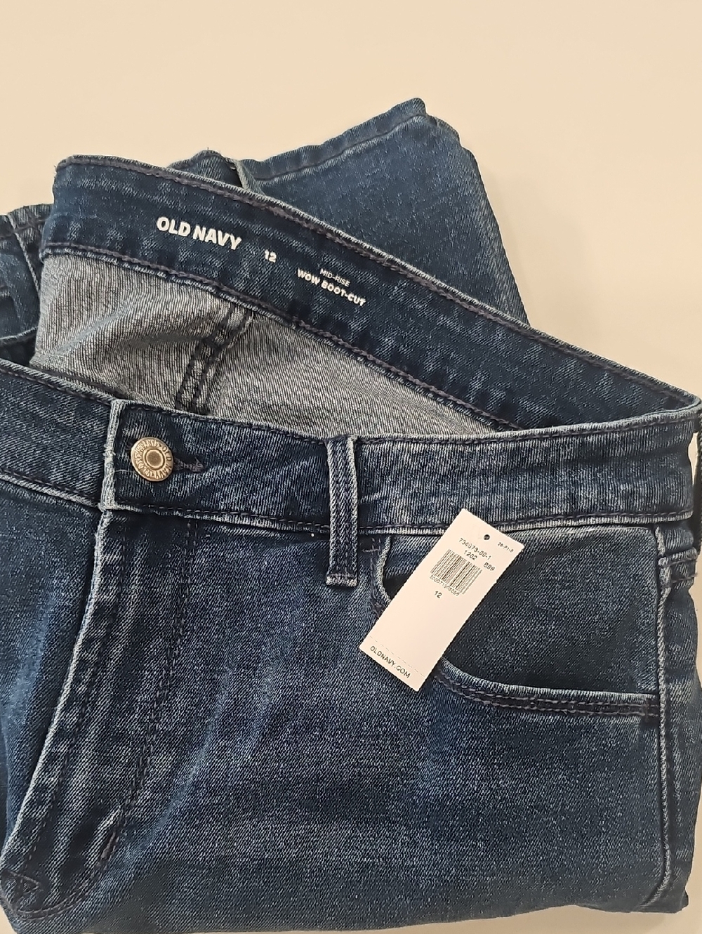 Old Navy Women's Dark Indigo Mid Rise Boot-Cut Jeans
